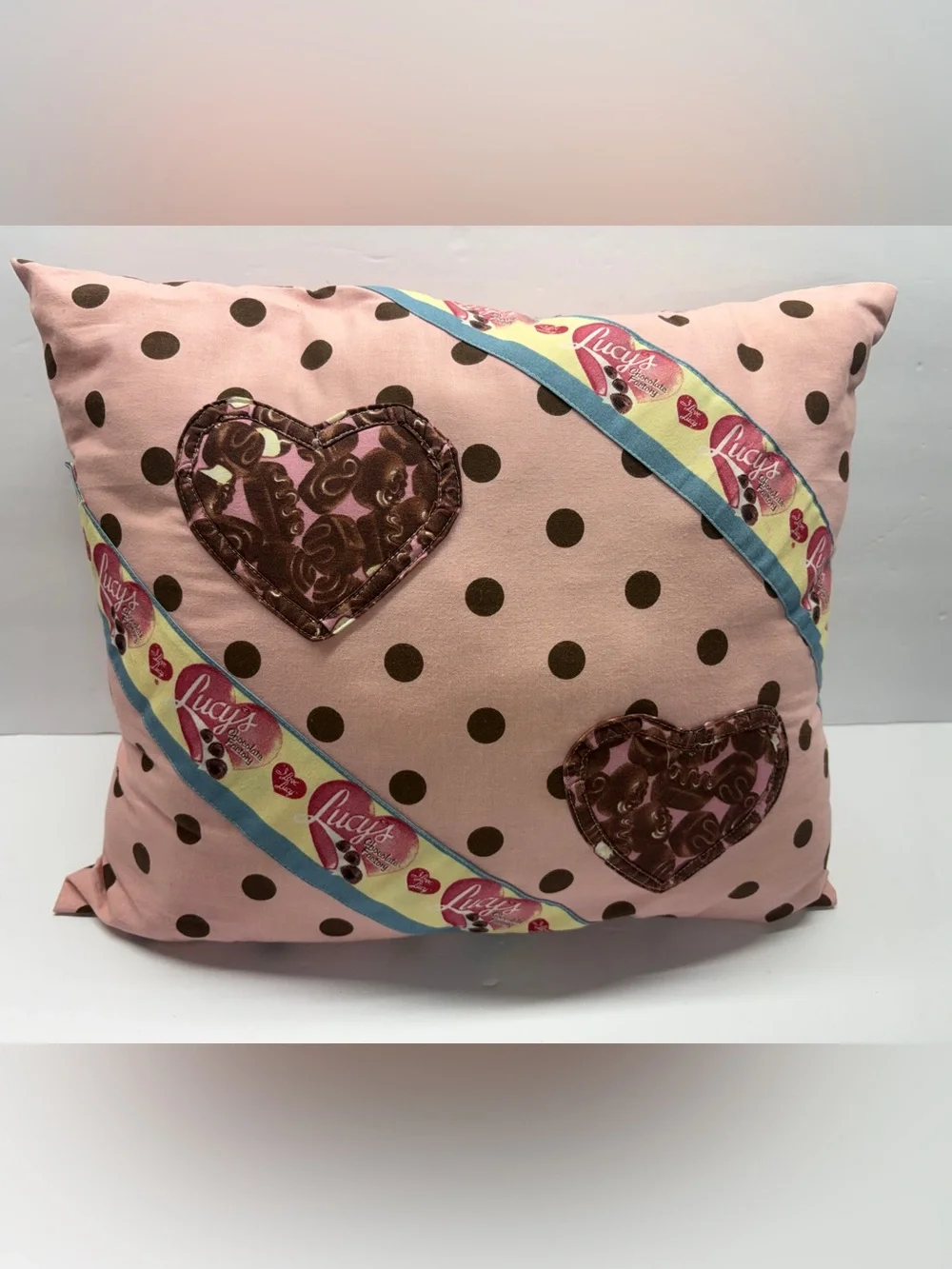 I Love Lucy Chocolate Factory Handmade Pillow Retro Kitsch Decor